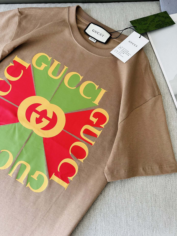 Футболка Gucci With A Bright Logo "Brown" фото № 2