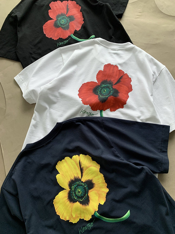 Футболка Kenzo Gouache Flower "Grey" фото № 3