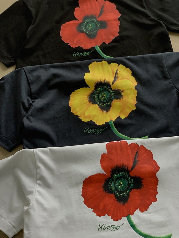 Футболка Kenzo Gouache Flower "Grey" фото № 2