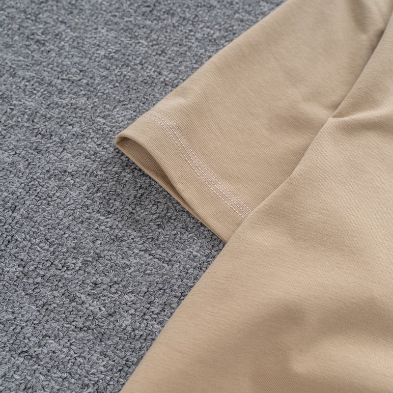 Футболка Lacoste Cotton With Logo Brand "Beige" фото № 3