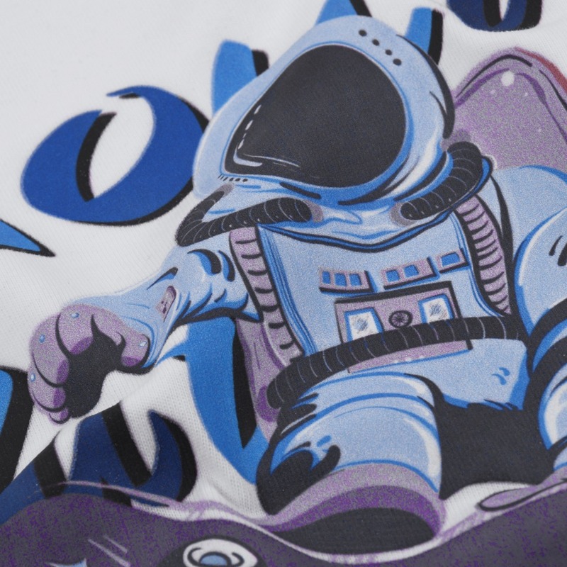 Футболка Louis Vuitton Print Cosmonaut On Skateboard "White" фото № 3