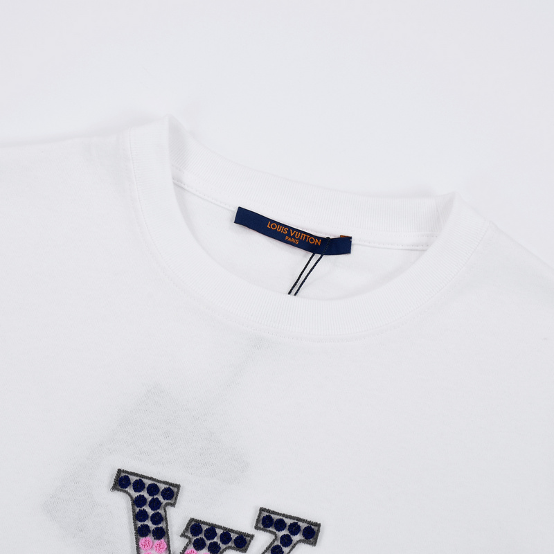 Футболка Louis Vuitton With Logo Made Of Colored Circles "White" фото № 3