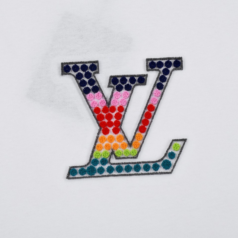 Футболка Louis Vuitton With Logo Made Of Colored Circles "White" фото № 6