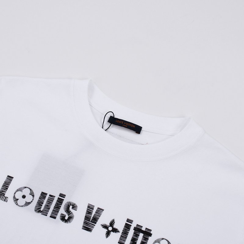 Футболка Louis Vuitton With Logo Made Of Stripes "White" фото № 2