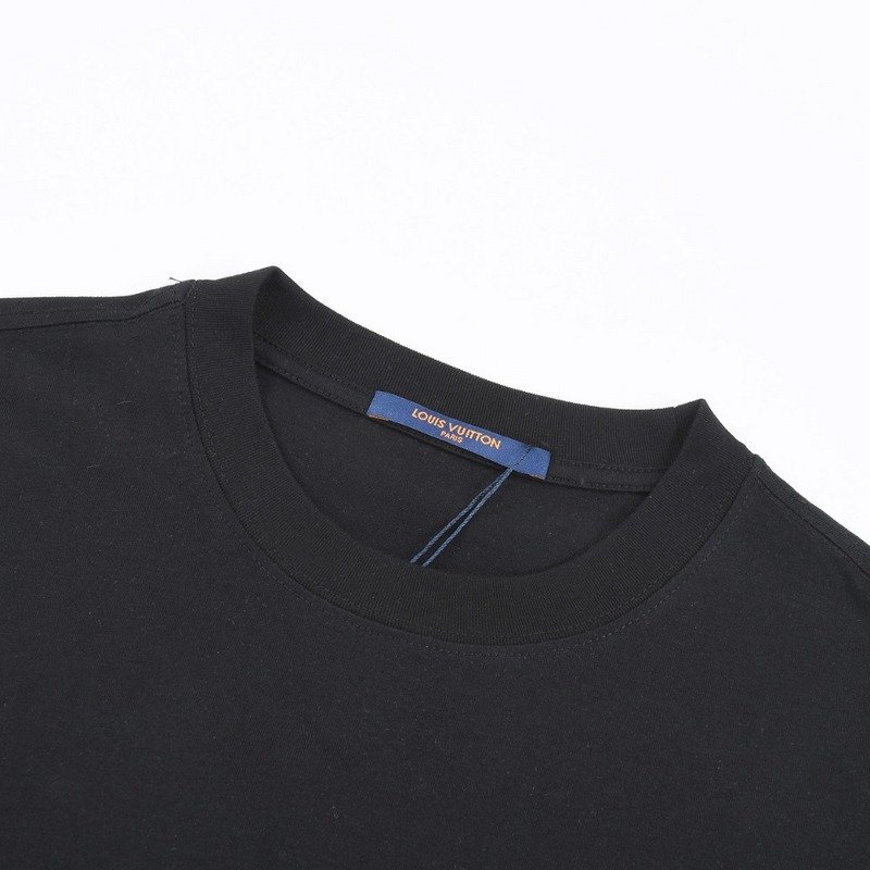 Футболка Louis Vuitton With Three Emblems Brand "Black" фото № 5