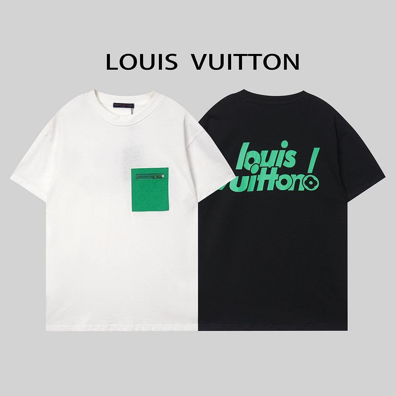 Футболка Louis Vuitton With A Green Zipper Pocket "Black" фото № 4