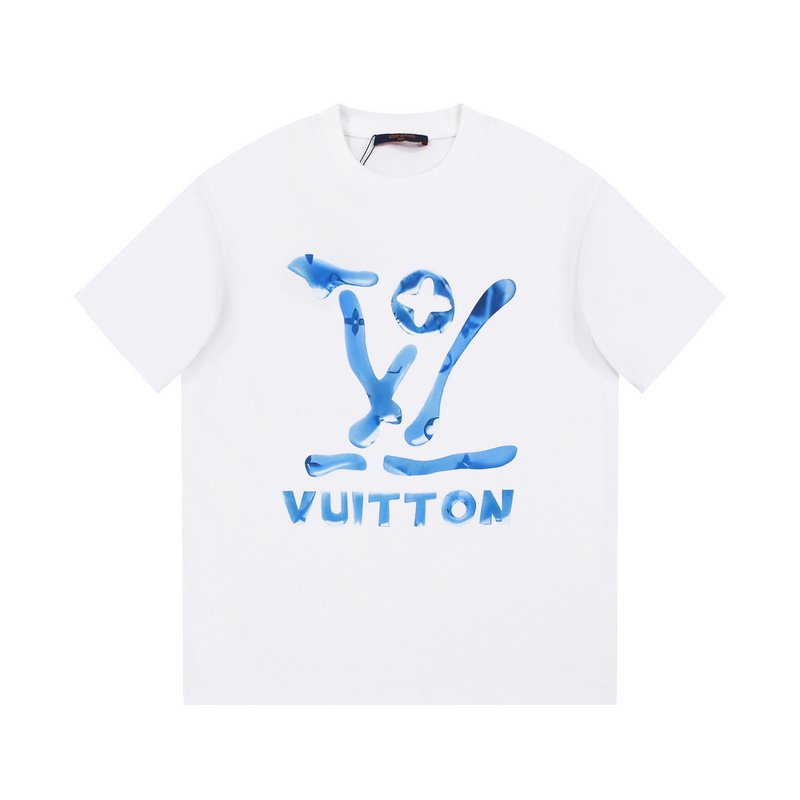 Футболка Louis Vuitton With Blue Big Brand Logo "White" фото № 6