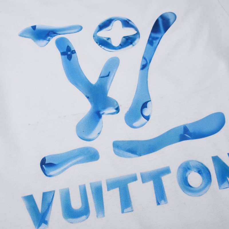 Футболка Louis Vuitton With Blue Big Brand Logo "White" фото № 7
