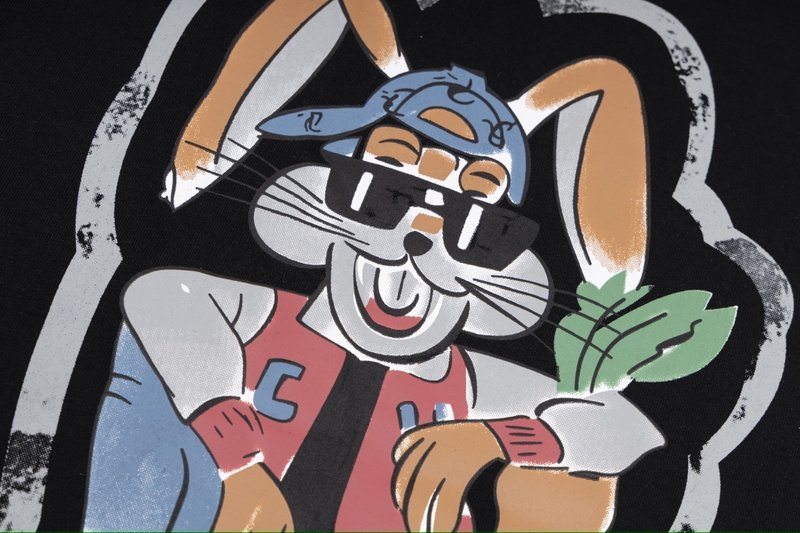 Футболка Louis Vuitton With Rabbit Print With Carrot On The Back "Black" фото № 5