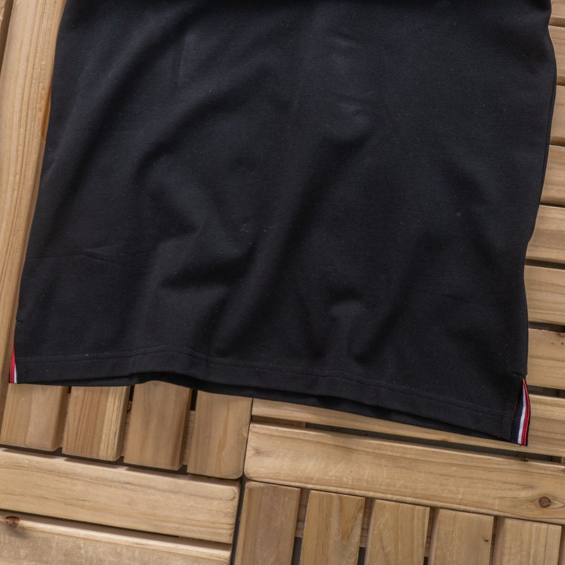 Футболка Moncler Small Logo Front And Sleve Decorated "Black" фото № 3