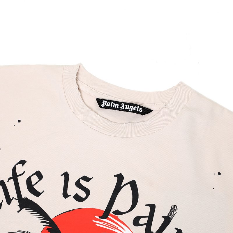 Футболка Palm Angels Life "Cream" фото № 2