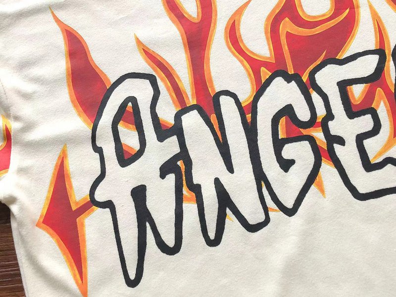 Футболка Palm Angels Flames And Logo Lettering Print "Beige" фото № 9