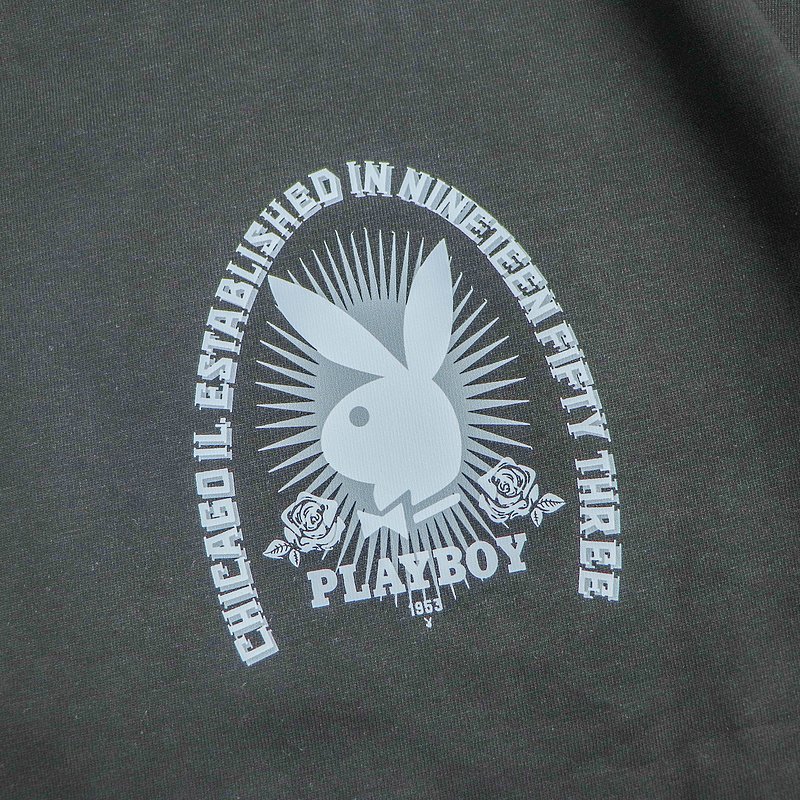 Футболка Playboy Small Logo With Roses "Black" фото № 6