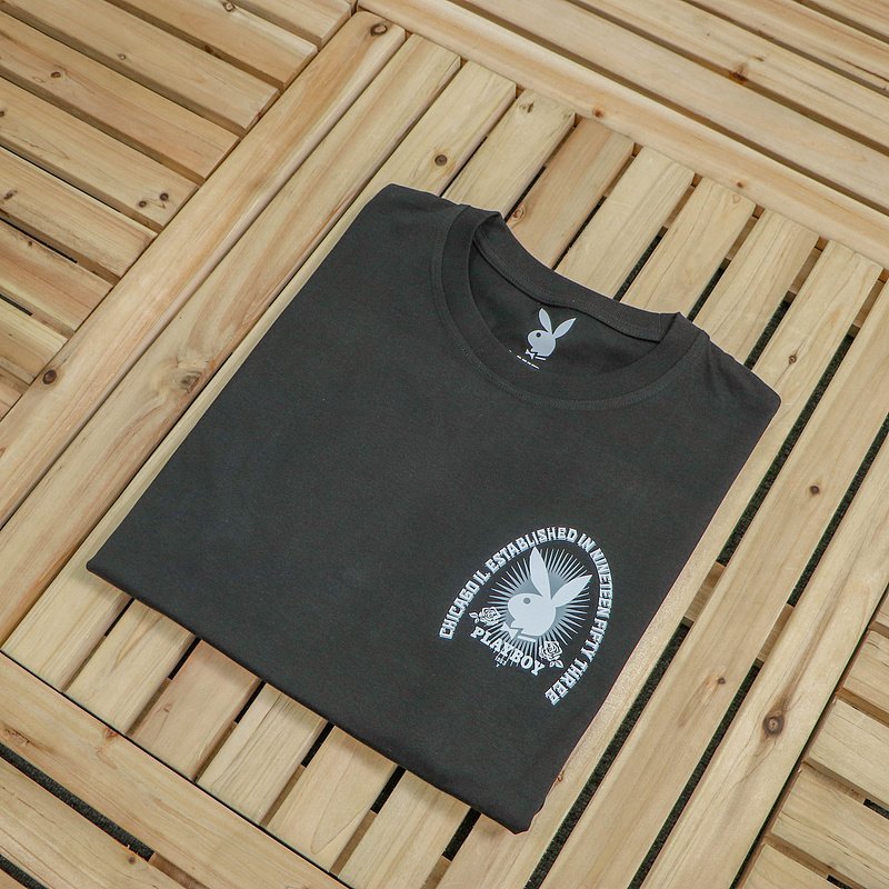 Футболка Playboy Small Logo With Roses "Black" фото № 9