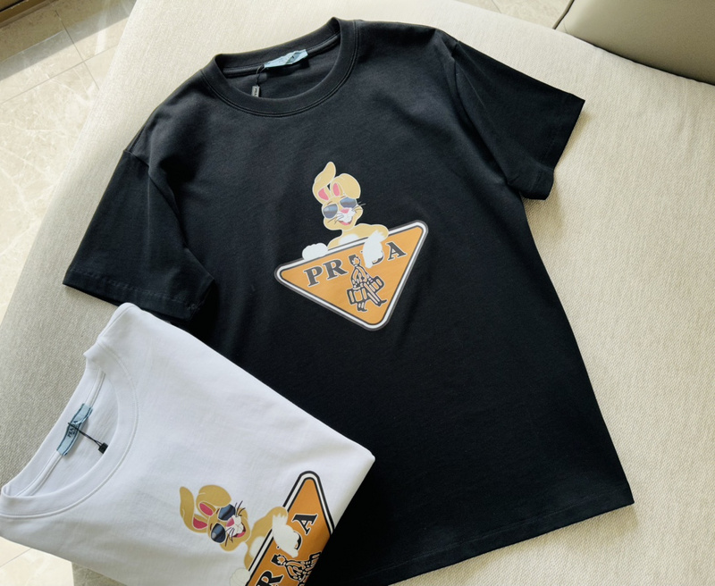 Футболка Prada Rabbit On The Logo "Black" фото № 5