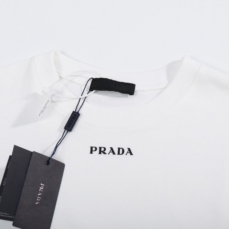 Футболка Prada With The Brand Inscription In The Center "White" фото № 4