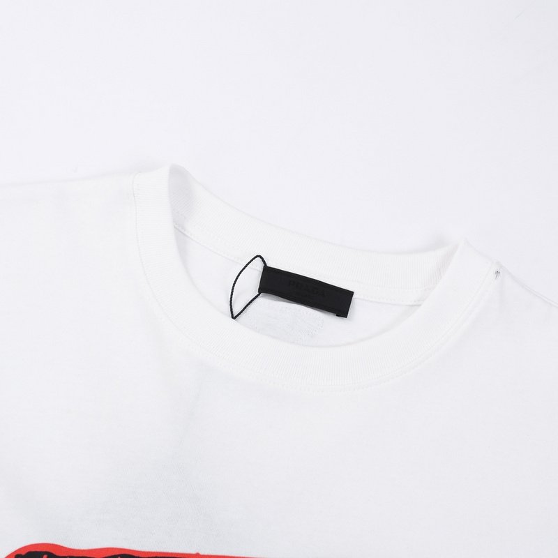 Футболка Prada With Multi Color Logo Pattern "White" фото № 2
