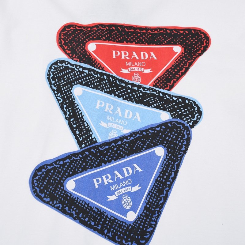 Футболка Prada With Multi Color Logo Pattern "White" фото № 5