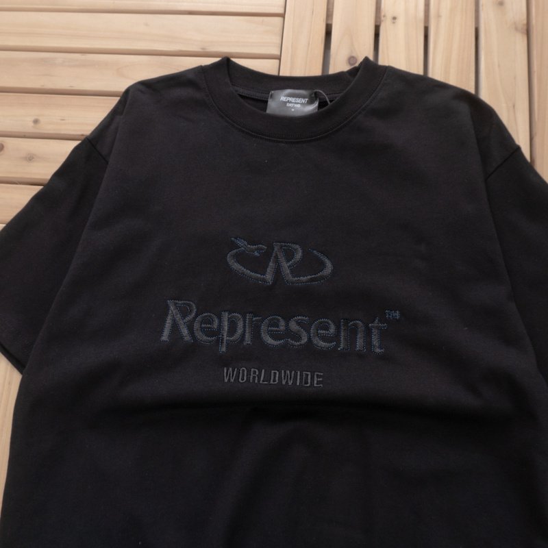 Футболка Represent Embroidered Front Logo "Black" фото № 2