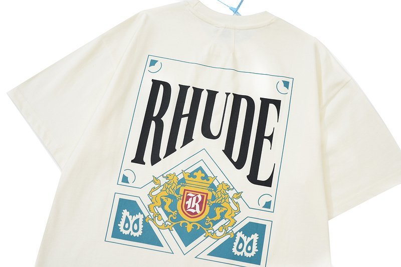 Футболка Rhude With Print The Coat Of Arms And Text Logo "White" фото № 5