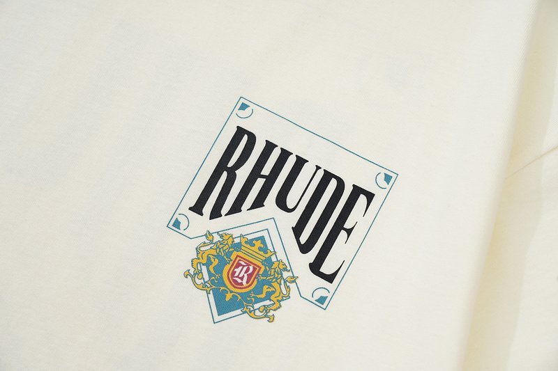 Футболка Rhude With Print The Coat Of Arms And Text Logo "White" фото № 8