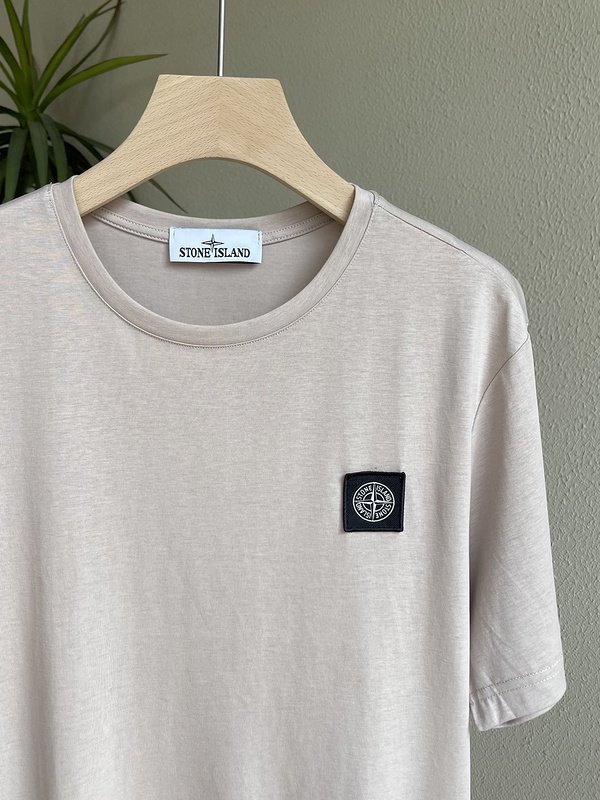 Футболка Stone Island With Black Patch "Beige/Gray" фото № 2