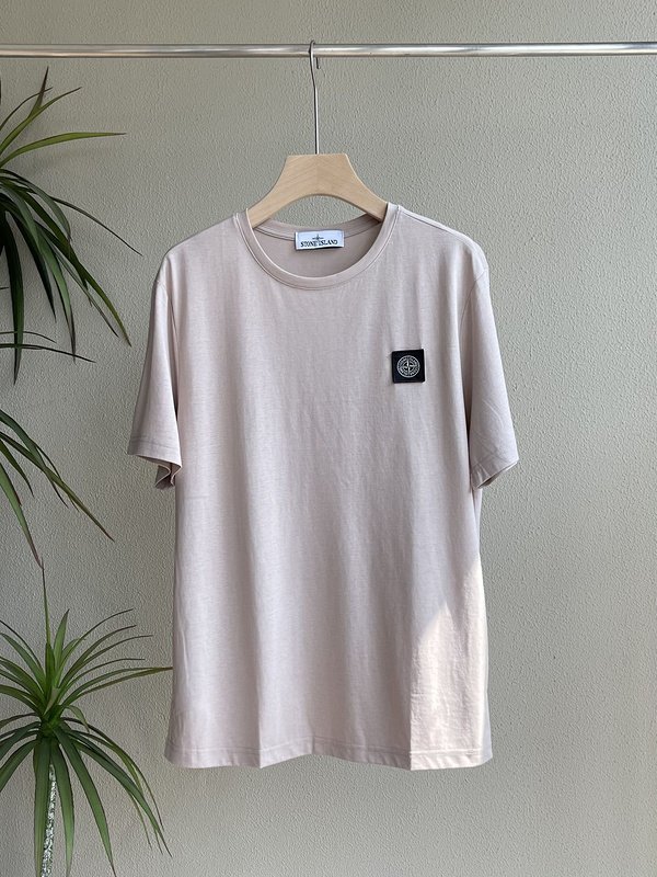 Футболка Stone Island With Black Patch "Beige/Gray" фото № 4