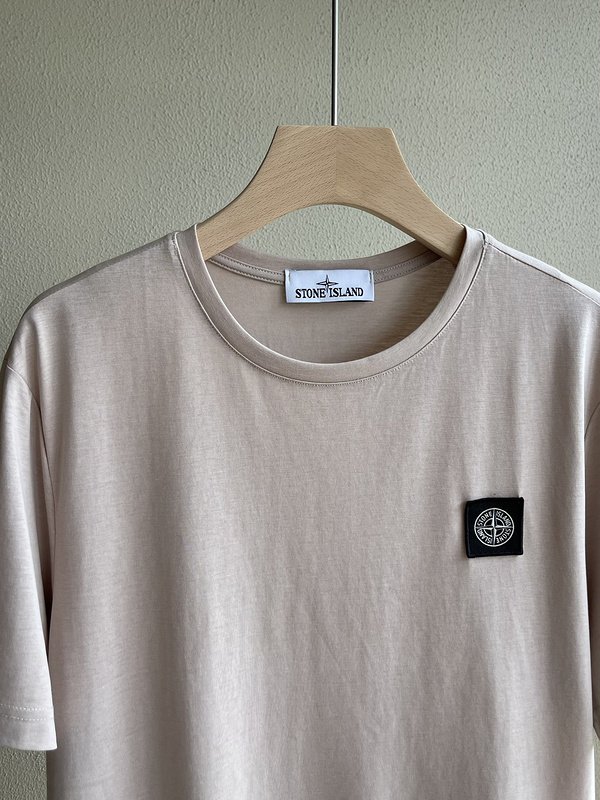 Футболка Stone Island With Black Patch "Beige/Gray" фото № 5