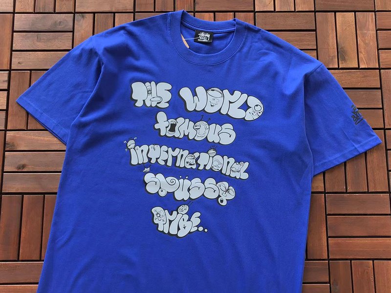 Футболка Stussy Inscription The World Famous International Stussy Tribe "Blue" фото № 5