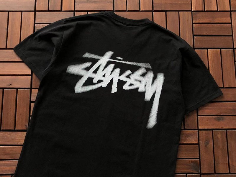 Футболка Stussy Smeared Logo Inscription "Black" фото № 5