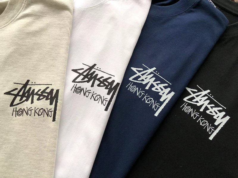 Футболка Stussy Logo And Inscription Hong Kong "White" фото № 4