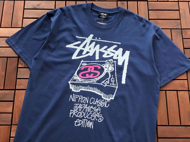 Футболка Stussy Gramophone With Colorful Letters "Blue" фото № 2