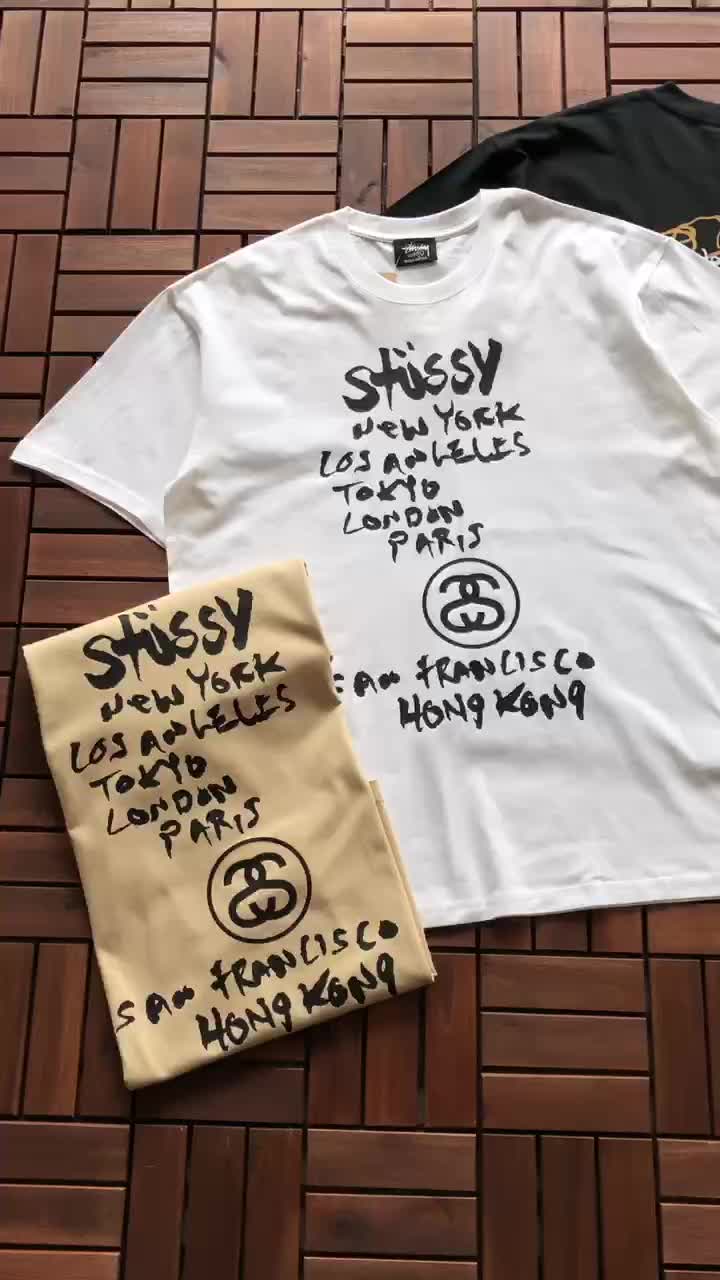 Футболка Stussy List With Cities And Letter With Mirror Image "White" фото № 3