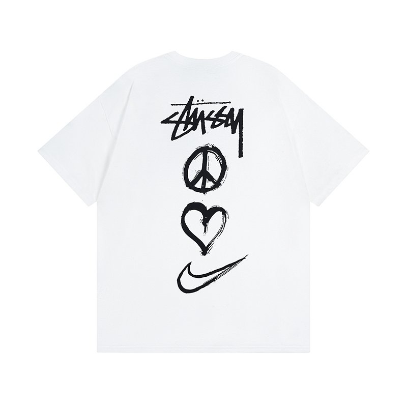 Футболка Stussy With A Logo And Three Symbols "White" фото № 2
