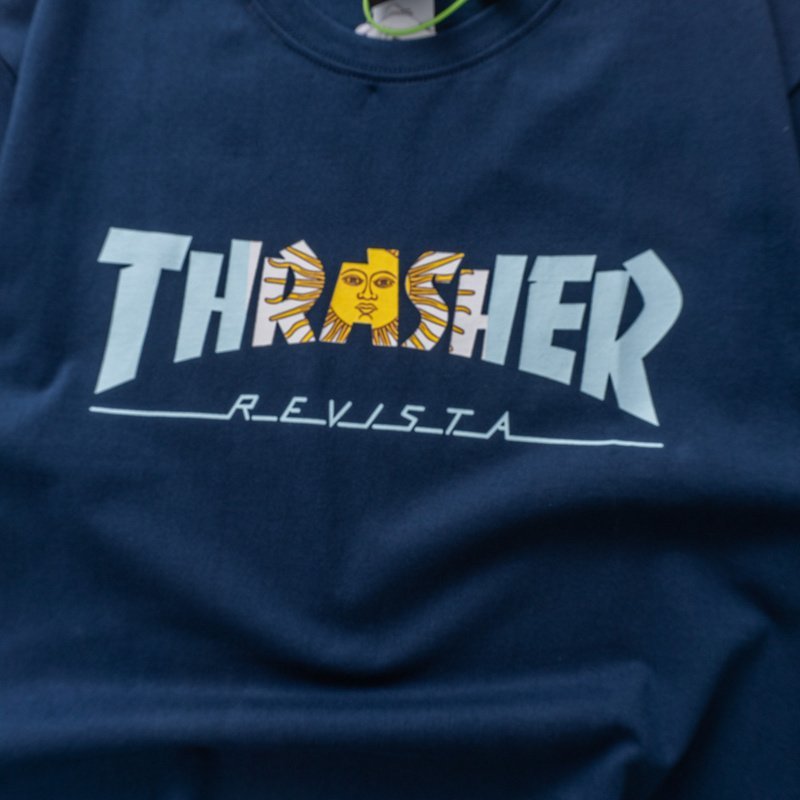 Футболка Thrasher Front Inscription With Sun "Blue" фото № 3