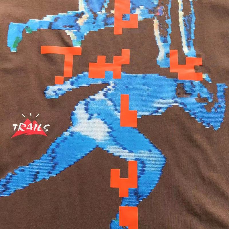 Футболка Travis Scott Astroworld Pixel Man Print "Brown" фото № 5