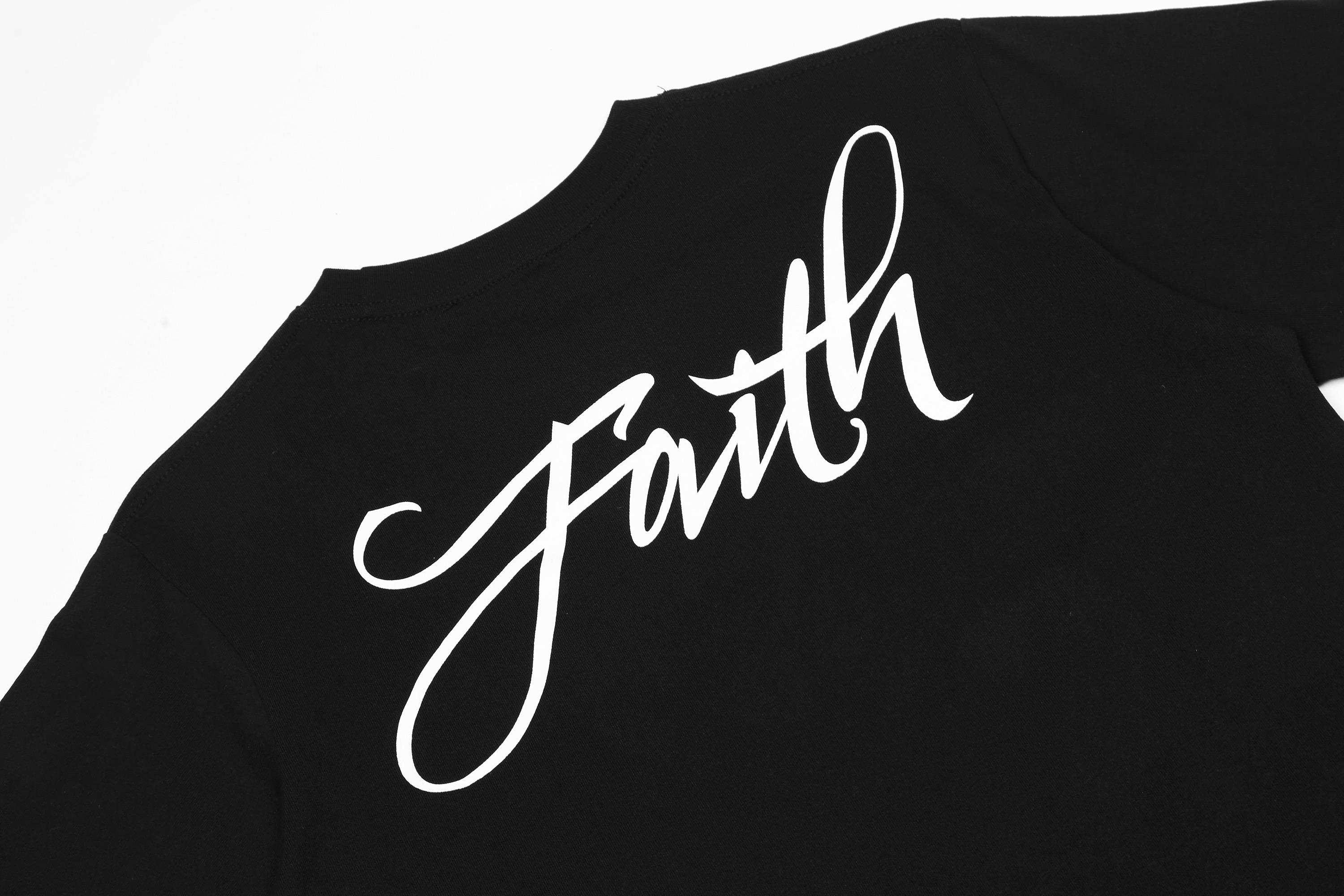 Футболка Vlone White Backside Print Faith "Black" фото № 7
