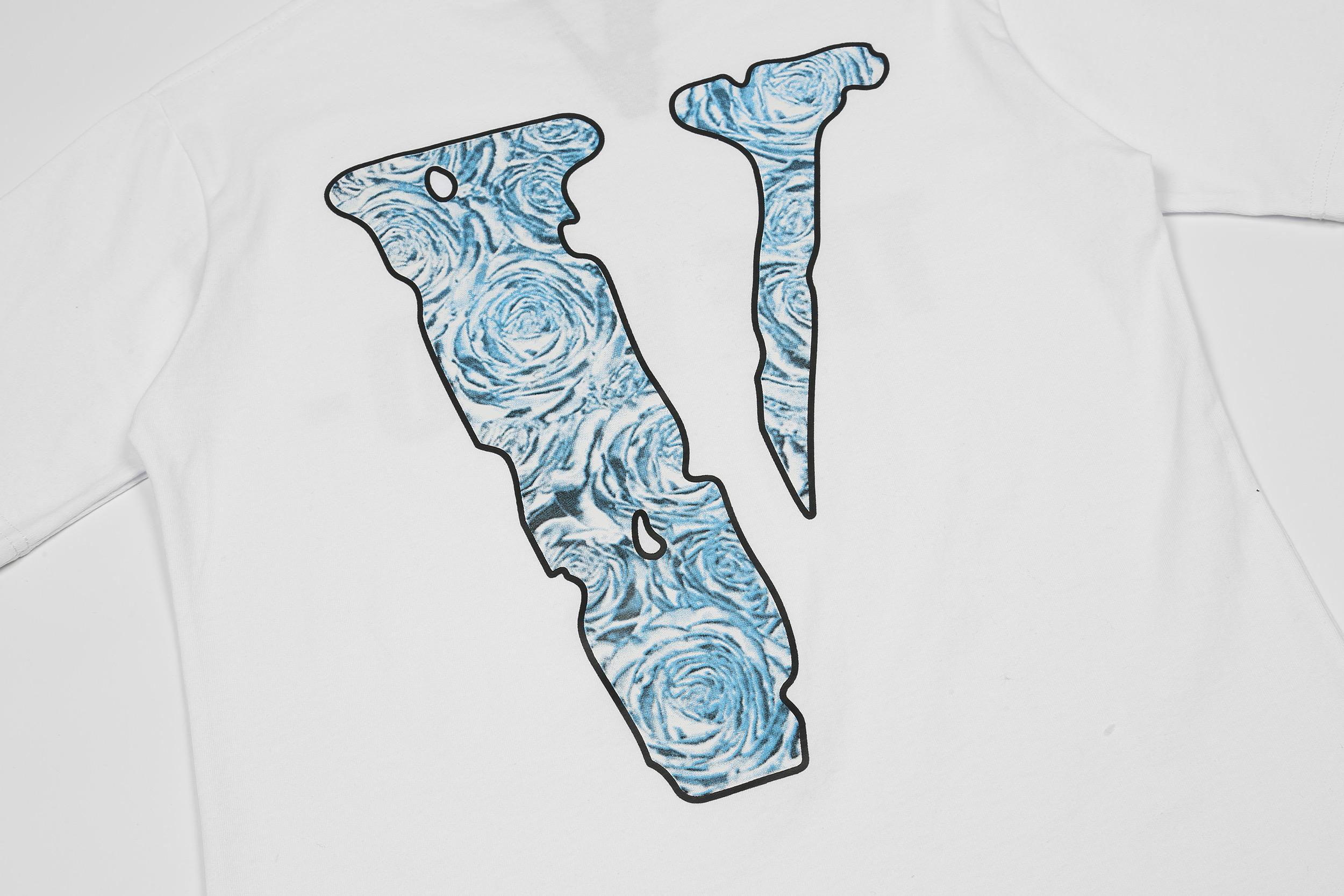 Футболка Vlone V The Woo- Blue Flower "White" фото № 6