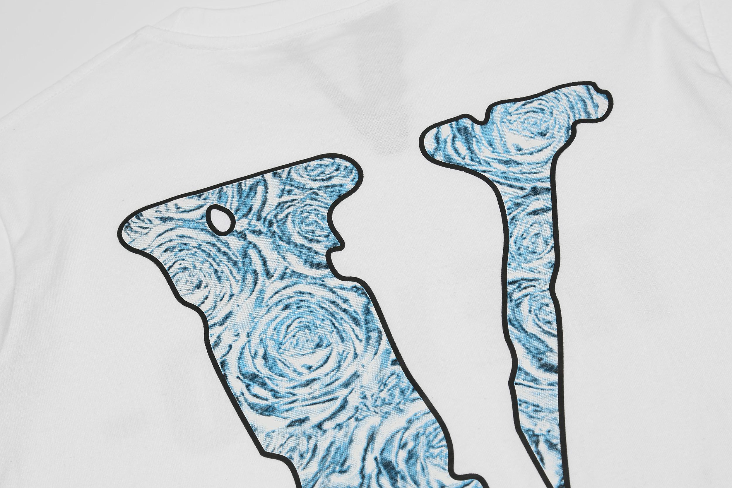 Футболка Vlone V The Woo- Blue Flower "White" фото № 8