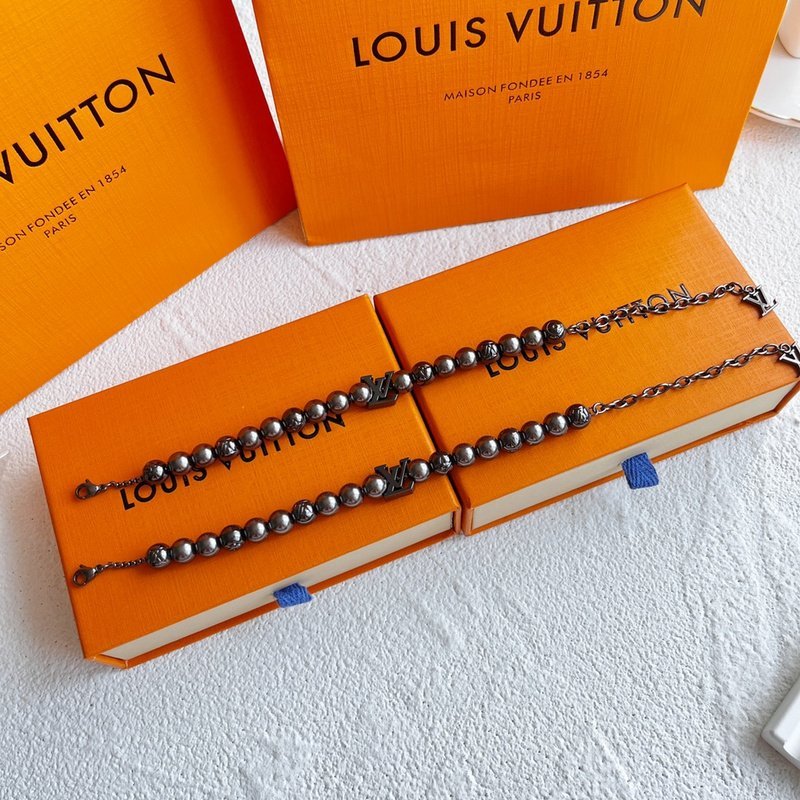 Браслет Louis Vuitton Made Of Beads "Gray/Silver" фото № 5