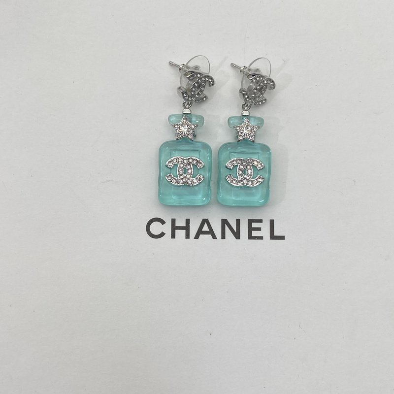 Серьги Chanel Logo Symbol Inside Rectangle "Blue" фото № 2