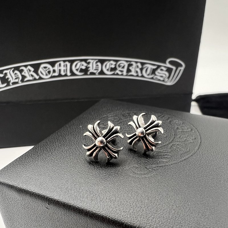 Серьги Chrome Hearts Branded - Flowers "Silver" фото № 2