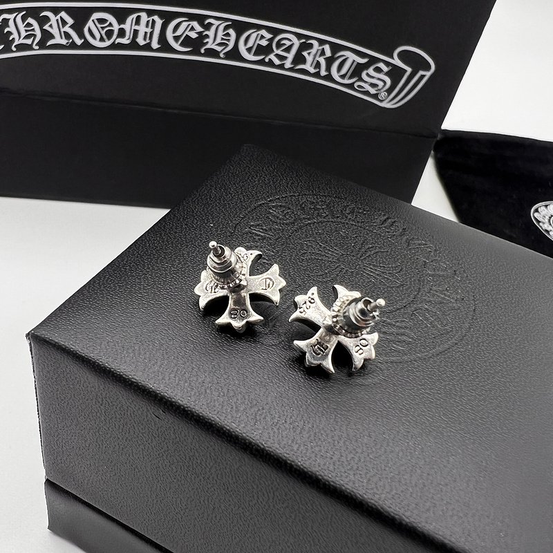 Серьги Chrome Hearts Branded - Flowers "Silver" фото № 4