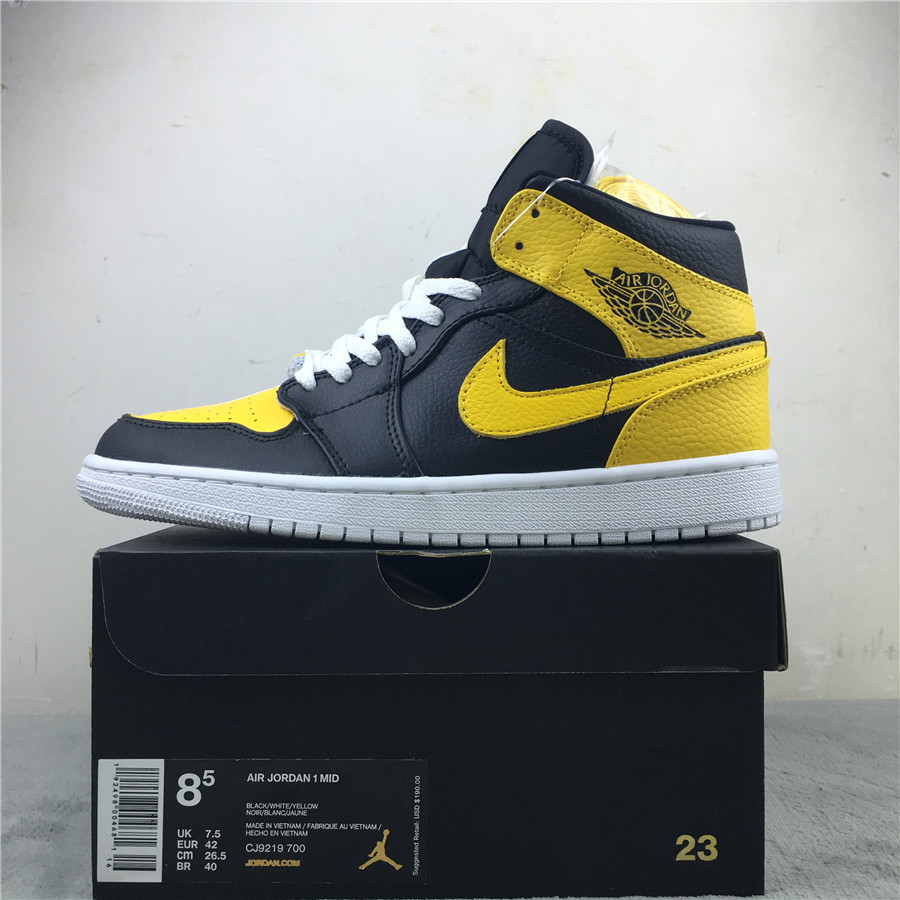 Air Jordan 1 Giay "Black/Yellow" фото № 2