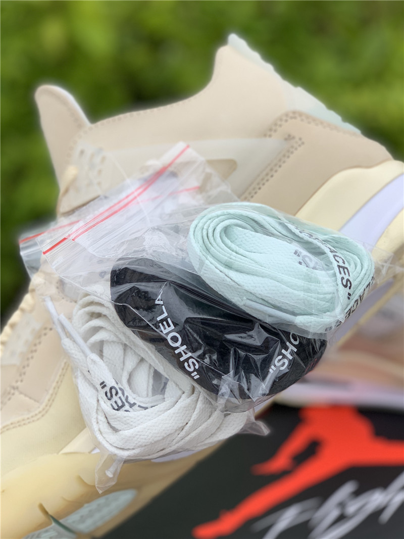 Off White x Air Jordan 4 Retro "Sail" фото № 8