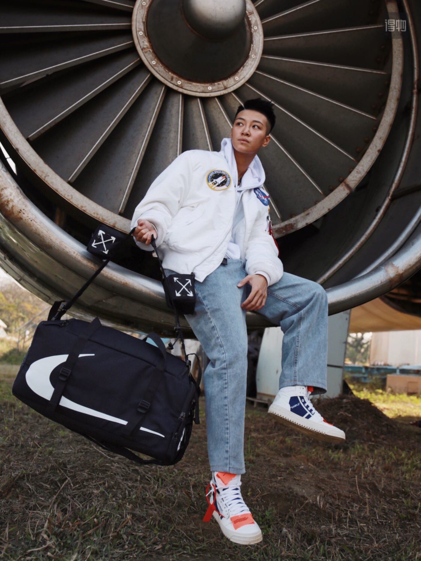 Сумка NikeLab x OFF-WHITE U Nrg Ru Duff Shoulder Bag "Black" фото № 3