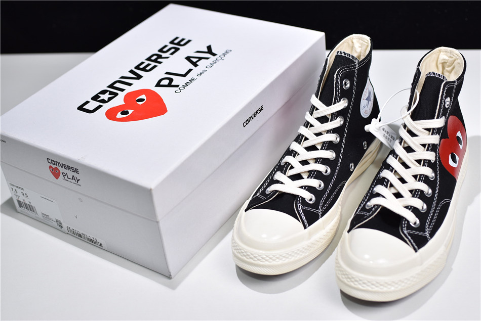 CDG PLAY x Converse Chuck Taylor All-Star High "Black" фото № 3