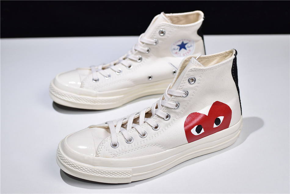 CDG PLAY x Converse Chuck Taylor All-Star High "White" фото № 5