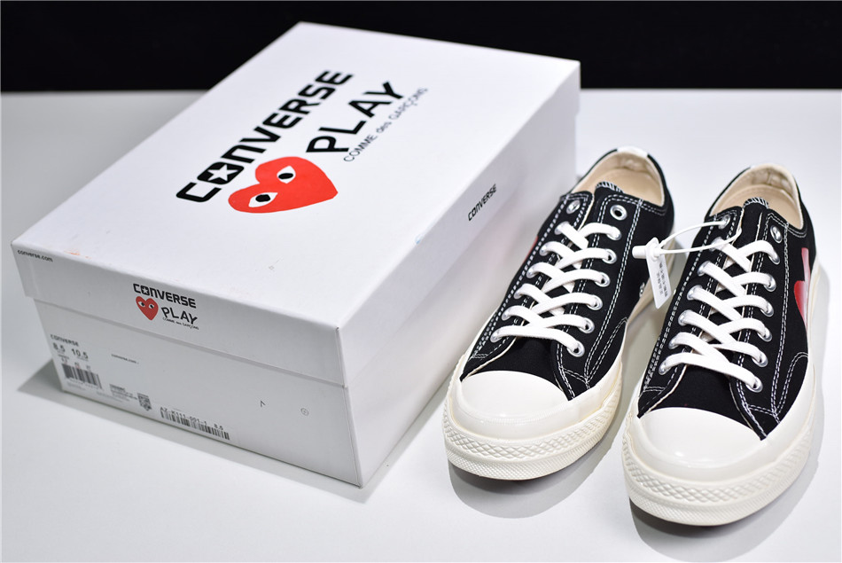 CDG PLAY x Converse Chuck Taylor All-Star Low "Black" фото № 3