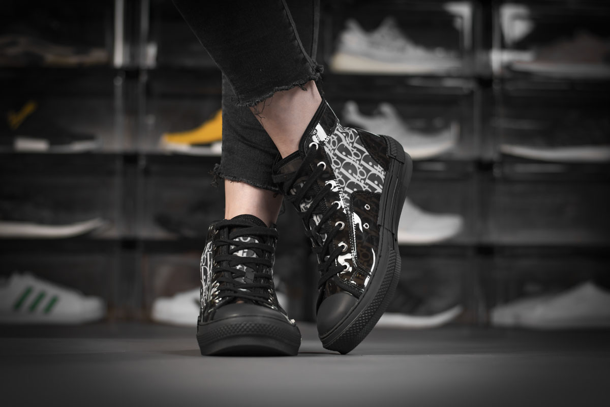 Dior B23 Oblique High Top Sneaker "Black" фото № 3